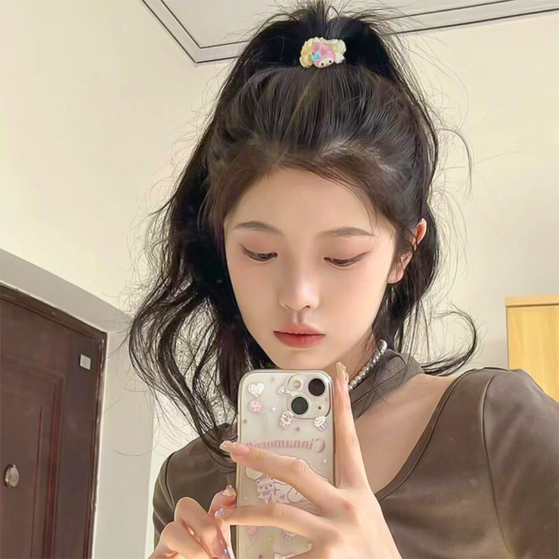COD❤️1บาทยางรัดผมลายการ์ตูนเฮลโลคิตตี้ซานริโอ้น่ารักความยืดหยุ่นสูงสีขาวแฟชั่นสไตล์เกาหลีหางม้าเครื่องประดับผม-a.one