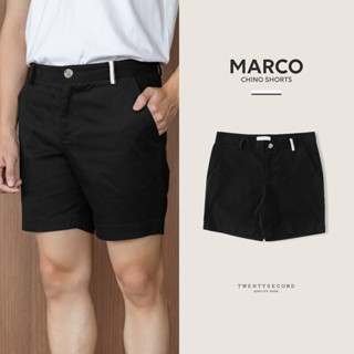 TWENTYSECOND กางเกงขาสั้น รุ่น Marco chino shorts - สีดำ/ Black