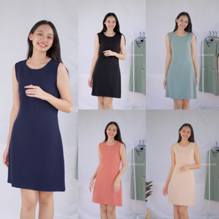 Dressii me : ใหม่! Pixee A Dress - ชุดเดรส ทรง A  แขนกุด มีหลายสี หลายไซด์ให้เลือก