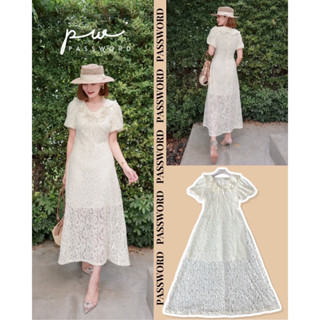 🌈🌿🌺🌼🌸🧡🇰🇷Lace Frill Collar Doll Sleeve Maxi Dress