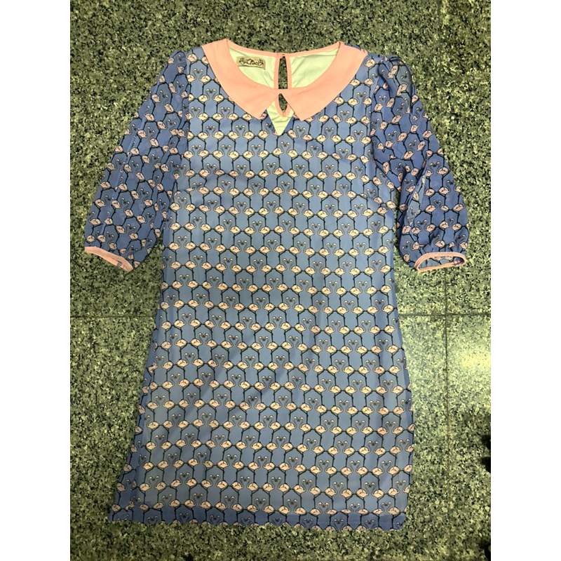 เดรสสีม่วงคอปกสีชมพูน่ารักค่ะCPS