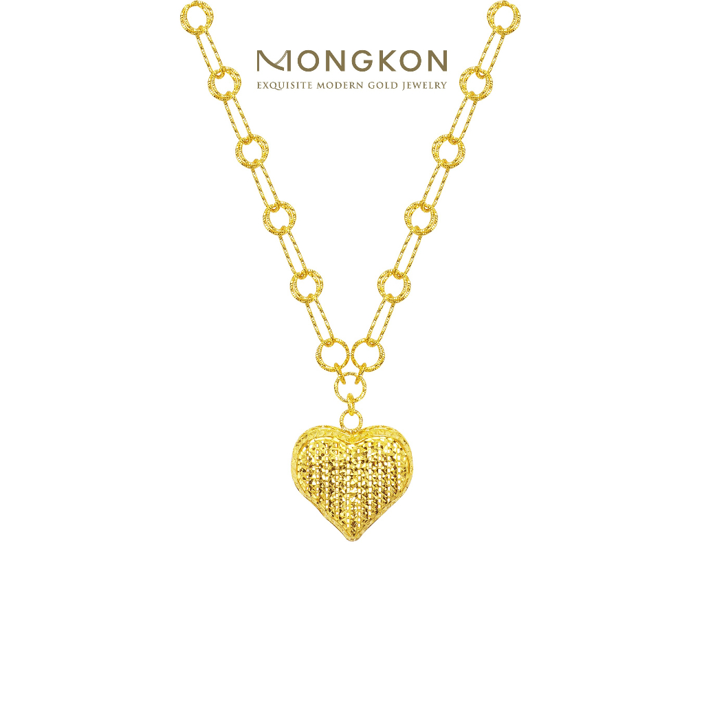 Mongkon Gold ทองคำแท้บริสุทธิ์สูง 96.5% สร้อยคอ Crystal over heart น้ำหนัก 2 บาท