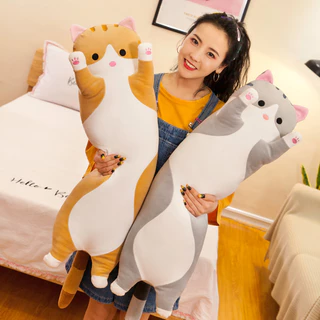 ตุ๊กตาหมอนข้างน้องแมวน้อย 55CM 70CM 90CM 110CM ผ้านุ่มน่ากอดสุดๆ เขียนการ์ดอวยพรได้