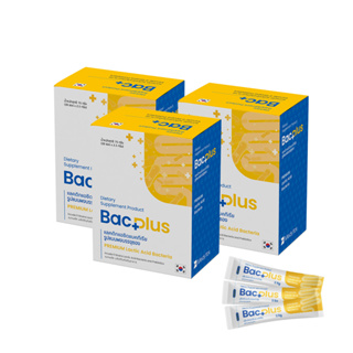 ( 3 กล่อง ) Bac Plus แบคพลัส อาหารเสริมโพรไบโอติกส์ไม่มีน้ำตาล ชนิดผง 60 ซอง ลดปัญหาขับถ่าย ท้องผูก ท้องเสีย