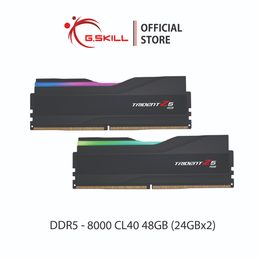 G.SKILL - DDR5-RAM P/C 48/8000 Trident Z5 RGB Black (F5-8000J4048F24GX2-TZ5RK) 24GBx2 (40-48-48-128) for Intel