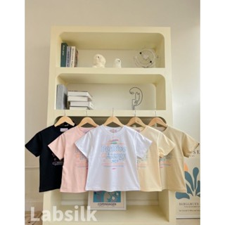 Lab silk เสื้อทรง slim ลาย positive