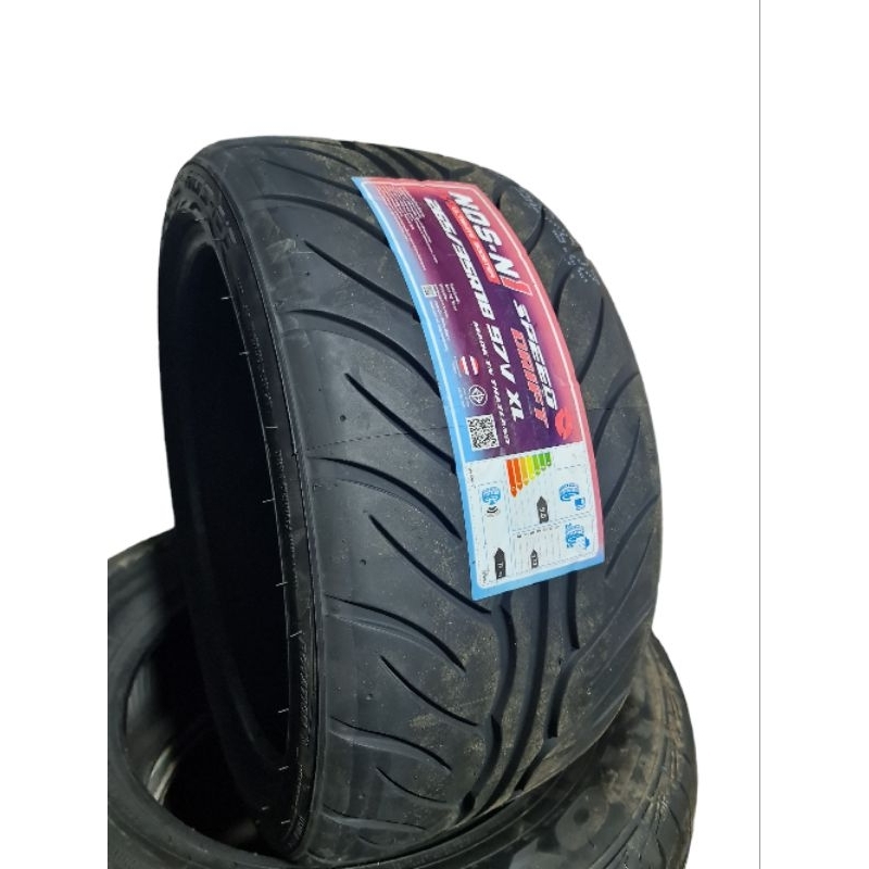 265/35R18 NOS N1 ยางผลิตไทยดอกยางลายสวย treadwear 180 ยางใหม่ปี2025 (ราคา2เส้น)เก็บเงินเงินปลายทาง