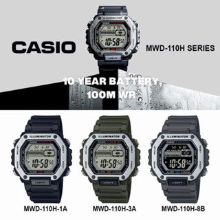 แท้ศูนย์  Casio MWD-110H MWD-110H-1A  MWD-110H-3A MWD-110H-8B แบต 10 ปี ประกันศูนย์ cmg  1 ปี