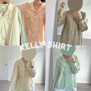 kelly shirt - เสื้อเชิ้ตผ้าซิลค์ อก 44”