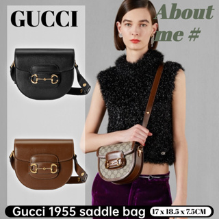 👜 กุชชี่ Gucci Horsebit 1955 series กระเป๋าถือทรงครึ่งวงกลมขนาดเล็ก 👜 กระเป๋าอานสตรี