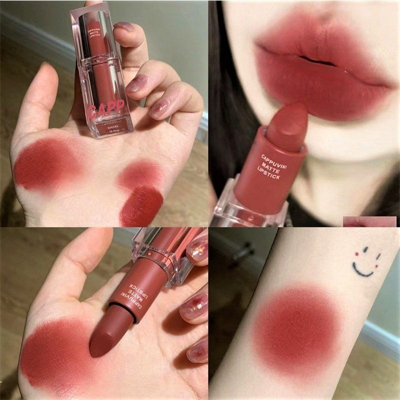 Cappuvini​ Lipstick ลิปแมท ลิปหมุน เนื้อกำมะหยี่ สีสวย ติดทนนาน เนื้อแมตต์ กันน้ำ