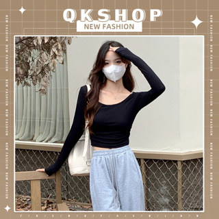 QKshop  ขายดี เสื้อแฟชั่นสไตล์เกาหลี🌟ๆ ดีเทลคอเสื้อตัวยูสุดน่ารัก เหมาะกับทุกโอกาสใส่ไปได้ทุกที่ใส่กี่ ช้าหมดอดน๊าบอกเลย