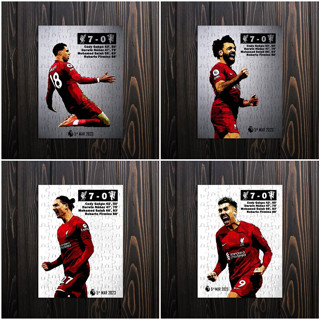 ตัวต่อ Jigsaw จิ๊กซอว์กระดาษลาย Liverpool 7-0 Man United ต้นฉบับงานศิลปะตามแบบของทางร้าน