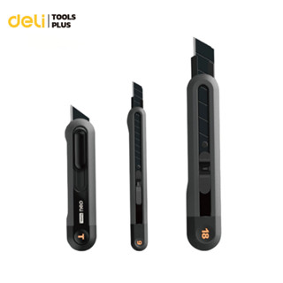 Deli คัตเตอร์ มีดคัตเตอร์ คัตเตอร์พกพา 9 18mm คัตเตอร์ตัดกระดาษ คัตเตอร์สั้น มีสปริงในตัว อุปกรณ์สำนักงาน Cutter