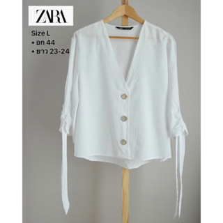 zara แท้ มือสอง ผ้าลินินผสม สภาพดี