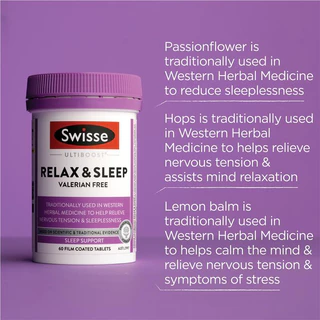 Swisse Ultiboost Relax & Sleep 60 Tablets ลดความเครียด ช่วยการนอนหลับ