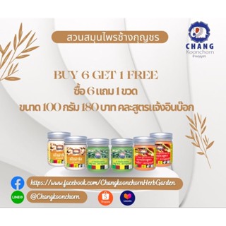 ิอโรมาขิง พริก และ พญายอ 100 กรัม หรือ 120 กรัม  6 ขวด แถม ฟรี 1 ขวด