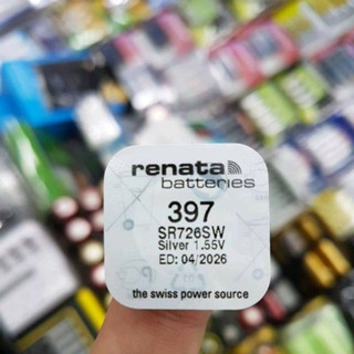 ถ่านกระดุม Renata 397, SR726SW  1.55V จำนวน 1ก้อน ของใหม่ ของแท้