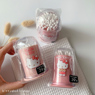 กระปุกใส่คอตตอนบัต กล่องคัตตอนบัต คิตตี้ kitty Moshi Moshi