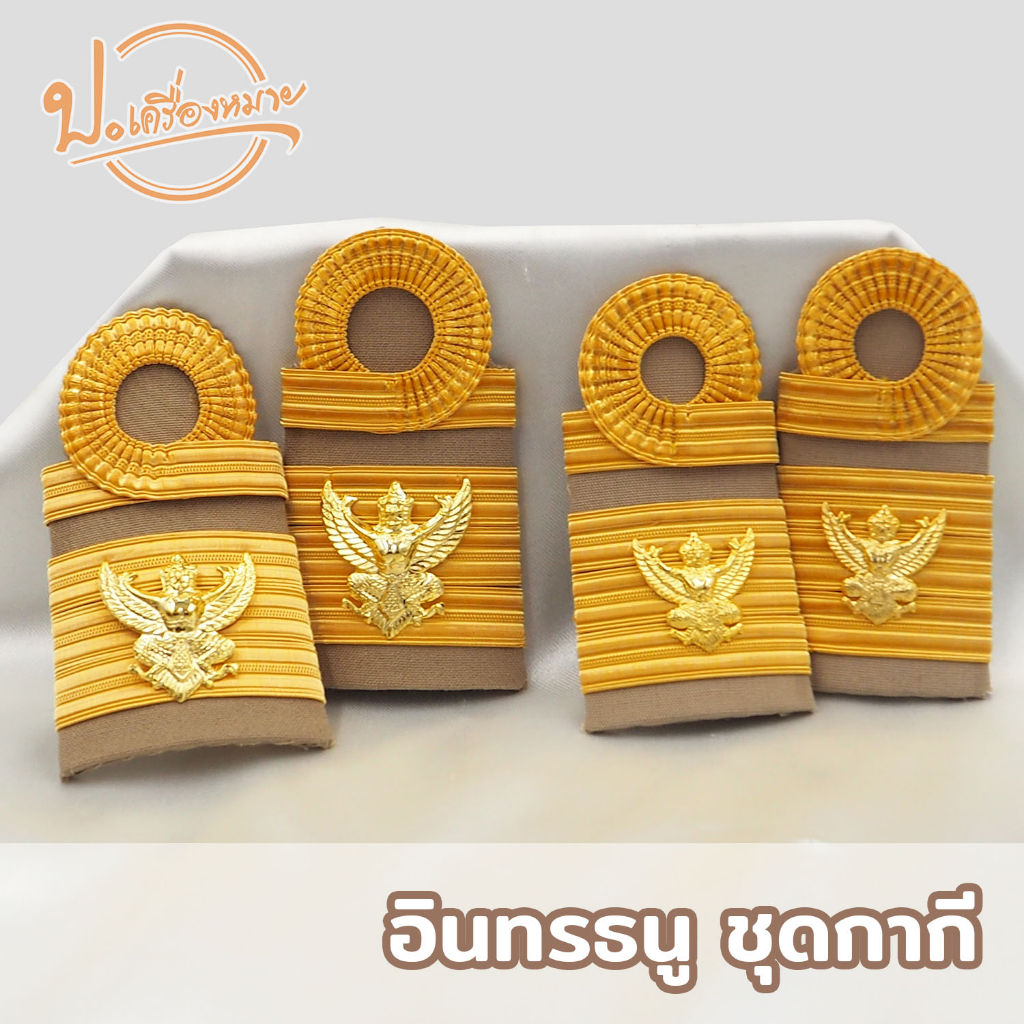 อินทรธนูดิ้นอิตาลี กระดานบ่า ดิ้นอิตาลี ระดับเชี่ยวชาญ ซี9-ซี10 อำนวยการระดับสูง สำหรับชุดกากี