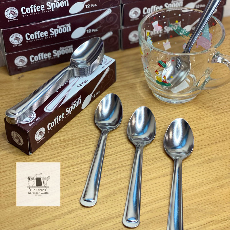 ZEBRA ช้อนกาแฟ Stainless ไม่เป็นสนิม ความหนา 1.0 มม.(แพ็ค 12 คัน) ตราหัวม้าลาย ช้อนชา ช้อนไอติม ช้อน