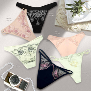 ชุดชั้นใน เอลเฟ่ K8150A กางเกงในจีสตริง เซ็ต 6 ตัว (คละตามแบบ) Sexy G-string panties soft fabric comfortable to wear. (A