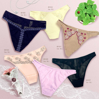 ชุดชั้นใน เอลเฟ่ K8150D กางเกงในจีสตริง เซ็ต 6 ตัว (คละตามแบบ) Sexy G-string panties soft fabric comfortable to wear. (A