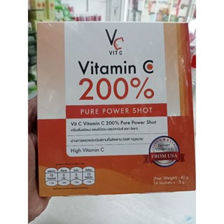 Vitamin C 200% pure power shot 	1กล่องมี14ฃองปริมาน3g.