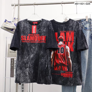 เสื้อวินเทจ งานป้ายแบรนด์ Bacon สกีนหน้า-หลัง ลาย THE FIRST SAKURAGI HANAMICHI SLAMDUNK 10 ✅ของแท้100%