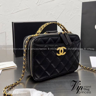 Chanel 22s vanity Handle black caviar / Chanel Vanity Case / Chanel Box พร้อมส่ง กระเป๋าสะพายทรงกล่อง ใช้งานต่างประเทศได