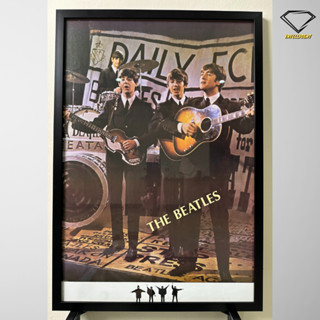 💎Intelligent | กรอบรูปพร้อมโปสเตอร์ The Beatles | x 1 กรอบ ตกแต่งบ้าน กรอบโปสเตอร์ กรอบรูปพร้อมกระจก เดอะบีเทิลส์