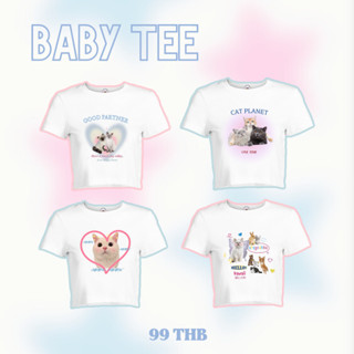 BABY TEE เสื้อทรงเบบี้ที เสื้อน้องเหมียวสุดคิ้ว