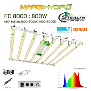 (มือ2) ไฟปลูกต้นไม้ Mars Hydro FC 8000 8 บาร์ Samsung LM301B + Osram LED Grow light 800 watt FC8000