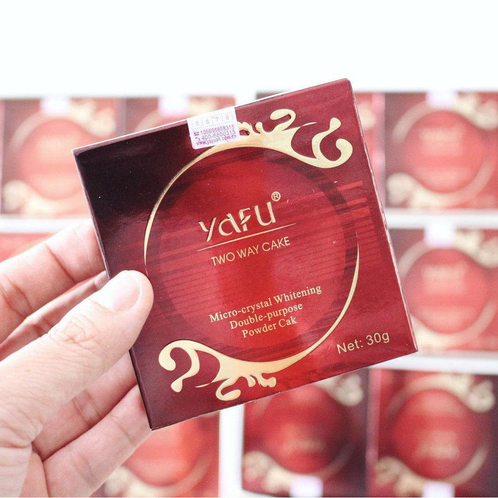 Yafu ยาฟู แป้งผสมรองพื้น สูตรไวท์เทนนิ่ง ตลับแดง 2ชั้น 30g🎈🌺