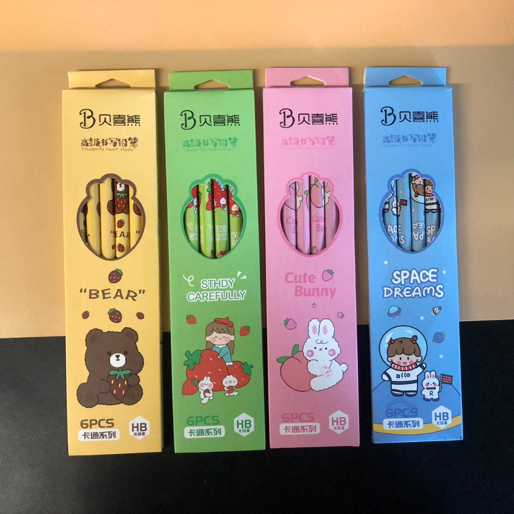 (ยกโหล 12 ชิ้น) No.373  ดินสอ ดินสอดำ ลายการ์ตูน เครื่องเขียน อุปกรณ์การเรียน
