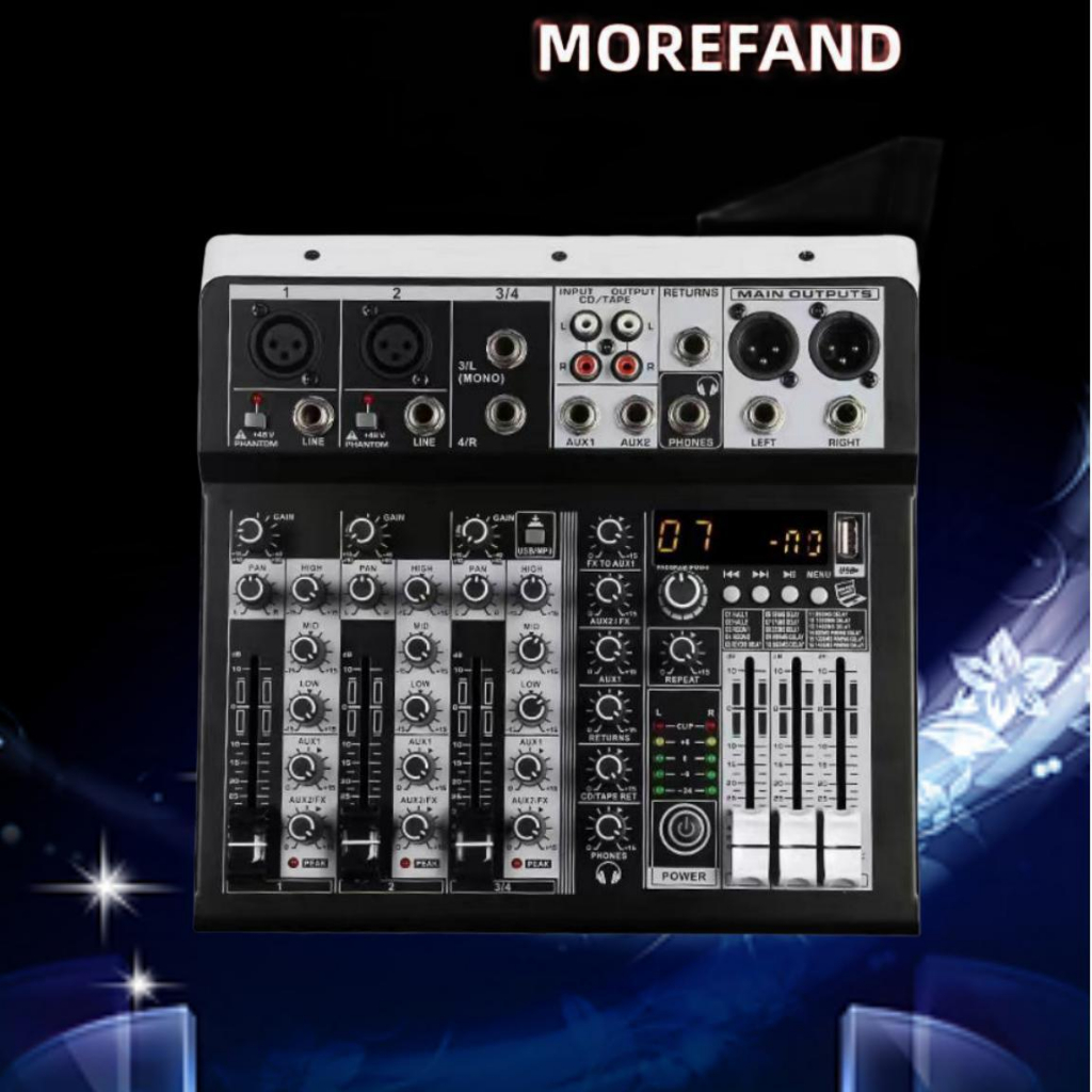 มิกเซอร์ เครื่องเสียง Bluetooth 4 / 6 / 8 ช่อง mixer เครื่องเสียง มิกเซอร์เอฟเฟค