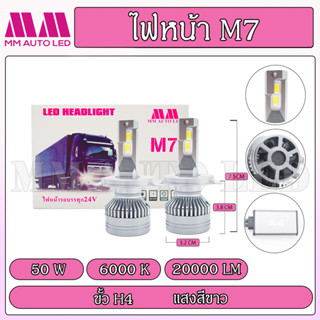 ไฟหน้าLED M7 12-24V(รับประกัน 1 ปี 50W 6000K 20000LM)