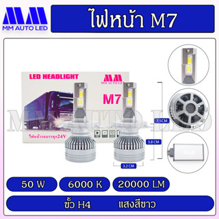 ไฟหน้าLED M7 12-24V(รับประกัน 1 ปี 50W 6000K 20000LM)