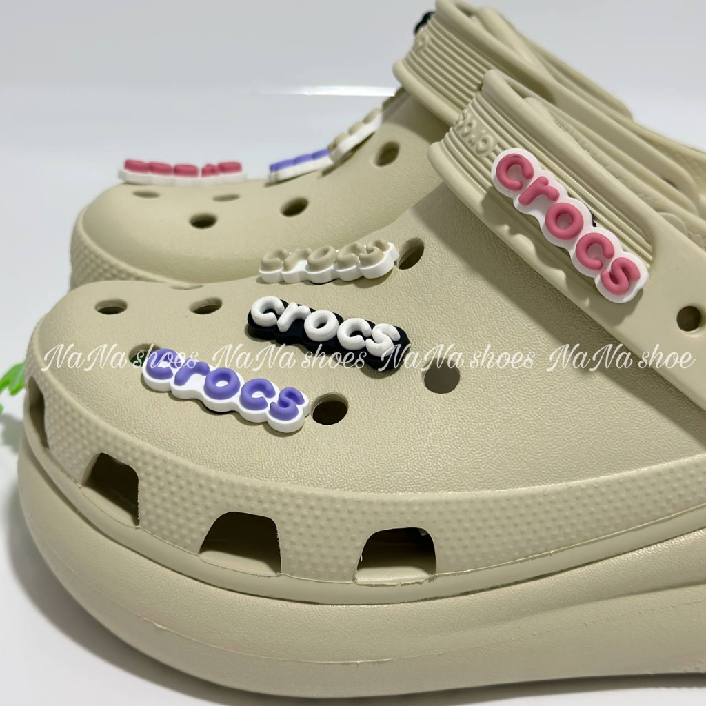 โลโก้ตัวอักษรภาษาอังกฤษ crocs jibbitz สําหรับตกแต่งด้านบน