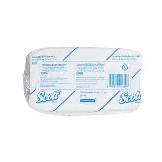 23754 กระดาษทิชชู่ Scott กระดาษเช็ดมือ scott interfold hand towels 250 แผ่น/แพ็ค
