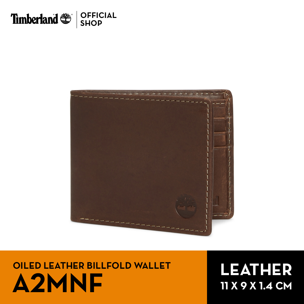 Timberland Men's Oiled Leather Billfold Wallet กระเป๋าสตางค์หนังแท้ (A2MNF)
