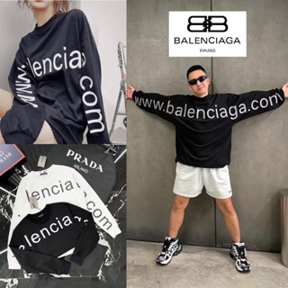 BALENCIAGA LONG SLEEVE SHIRT UNISEX 🖤🤍 เสื้อแขนยาว สเวตเตอร์ Balenciaga Hiend 1:1 cotton 💯