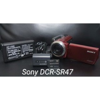 SONY DCR-SR47 60GB Hybrid                         HDD/Memory Stick Handycam Camcorder RED Bundle