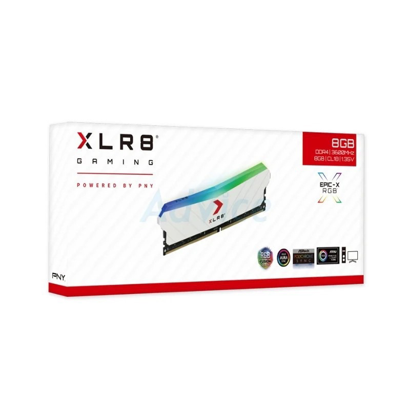 PNY  RAM แรม DDR4(3200) 8GB XLR8 WHITE(MD8GD4320016XRGBW)