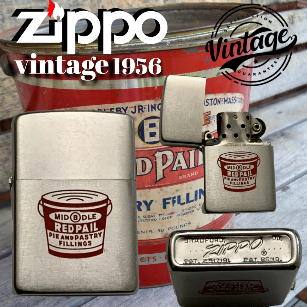 VINTAGE Zippo "Red Pail Advertising" years 1956. Used Zippo The condition is excellent