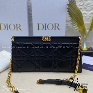 D!or Caro Colle Noire Clutch with Chain Cannage / D!OR Clutch /พร้อมส่ง 4 สี กระเป๋าสะพายทรงคลัท ดีไซน์เรียบ