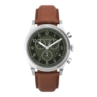 TIMEX TW2U90700 WATERBURY TRADITIONAL นาฬิกาข้อมือผู้ชาย สายหนัง สีน้ำตาล หน้าปัด 42 มม.