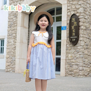 [90-130]เดรสยาวสีสันสดใส เดรสสีส้ม แขนกุด ผ้าคอตตอน กระโปรงยาว สำหรับผู้หญิงKP0133