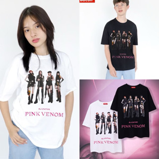 🌟STF_SHOP🌟เสื้อยืดOversized คอกลม งานคอป้าย สกรีนหน้าลาย วงBLACKPINK เสื้องาน free size  อก-46ยาว28