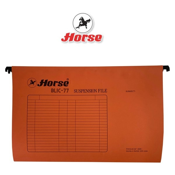 HORSE (ตราม้า) แฟ้มแขวน #77 ขนาด  F/C ตราม้า บรรจุ 10 เล่ม / แพ็ค สีส้ม จำนวน 1 แพ็ค